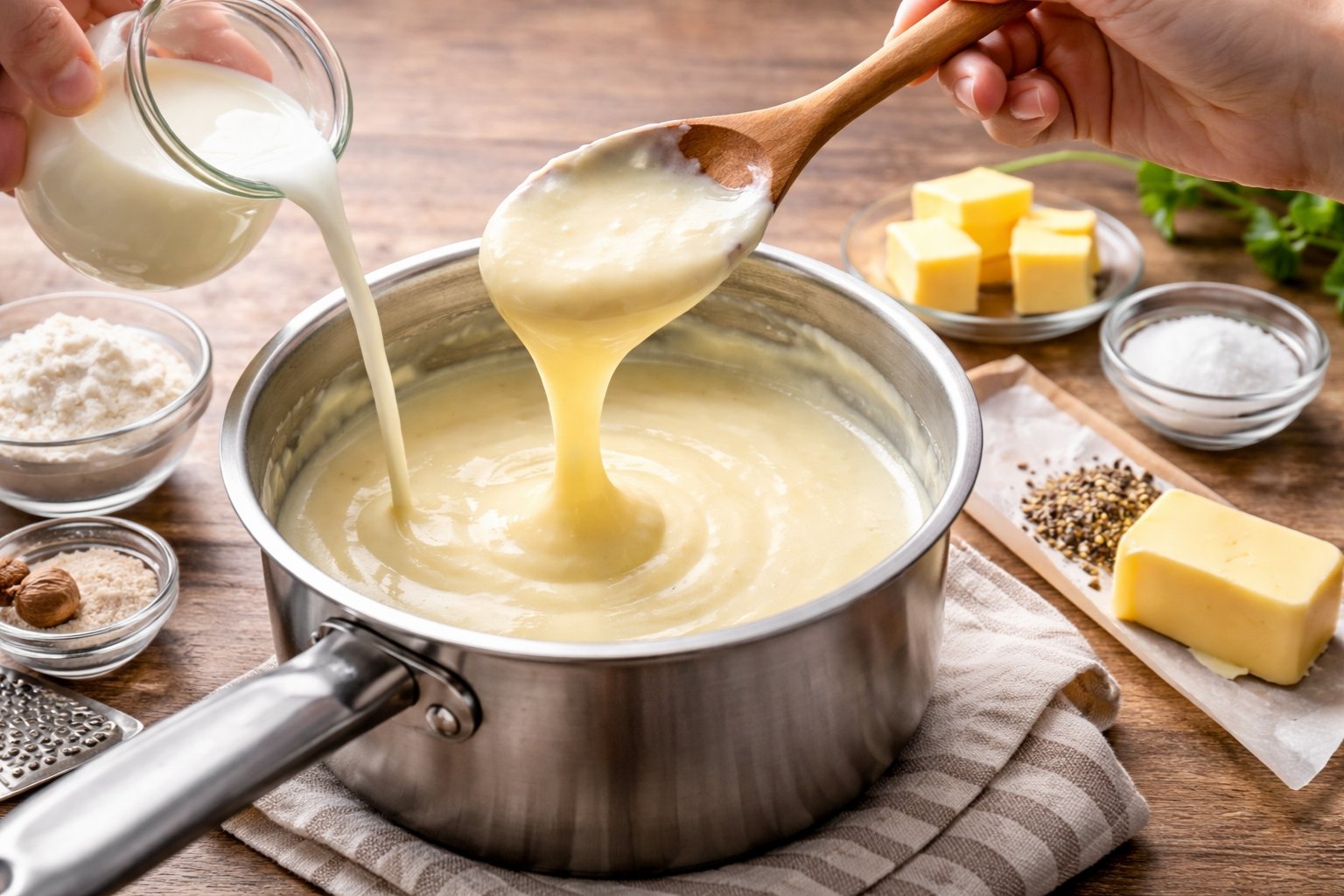 Comment rattraper une béchamel trop épaisse ou liquide