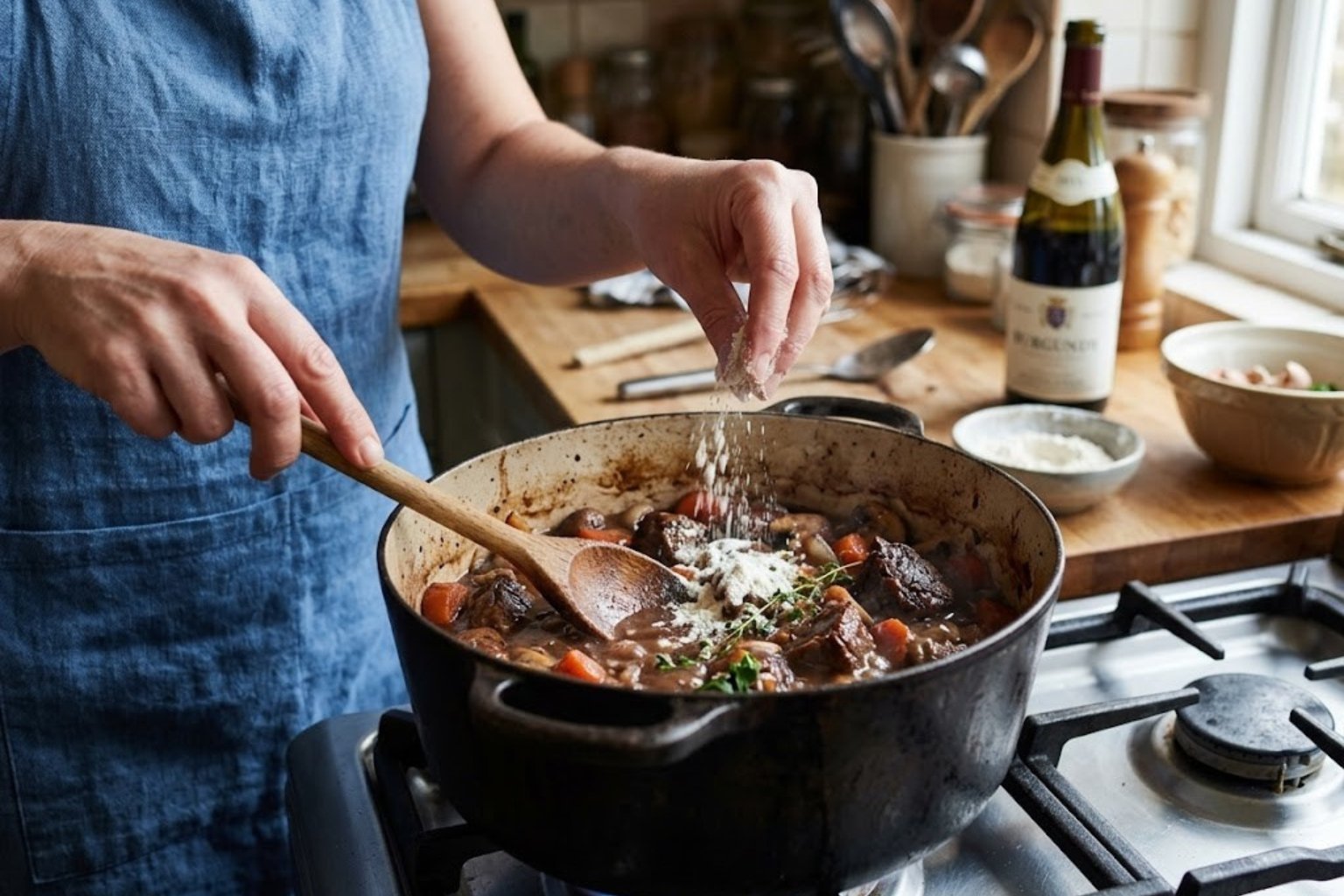 À quel moment mettre la farine dans le bourguignon