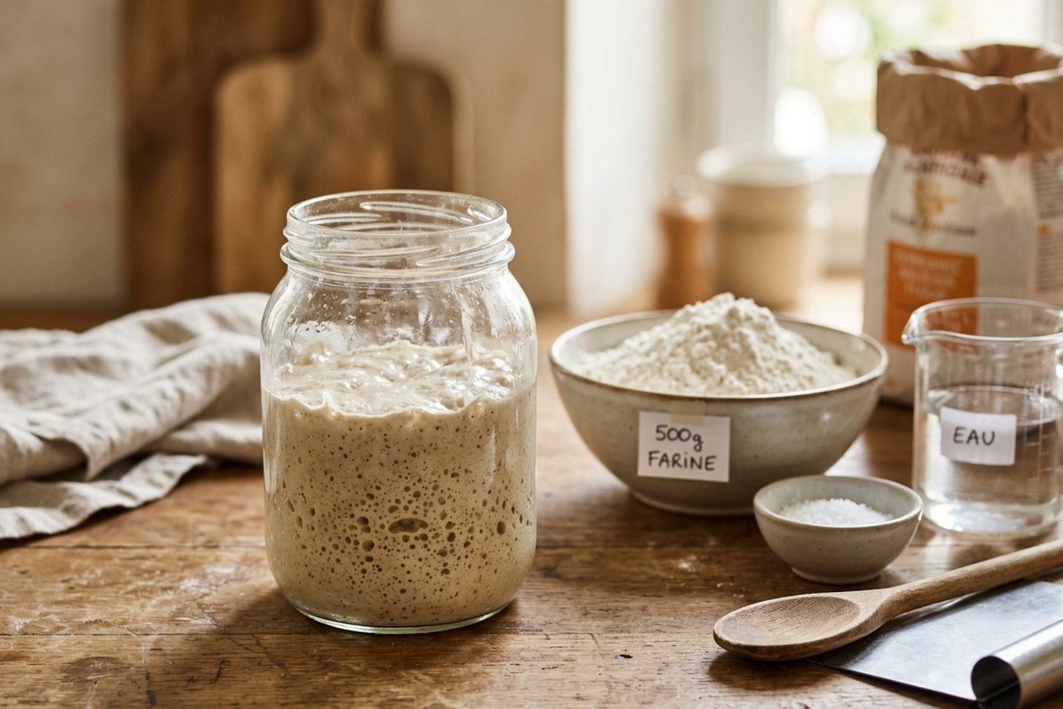 Quelle quantité de levain pour 500g de farine